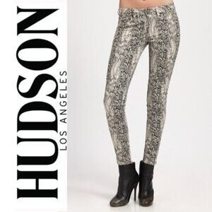 Hudson Jeans Nico Mid Rise Snake-Print Jeans 24